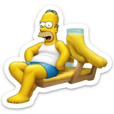 homer simpson a la piscine sticker