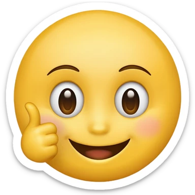 A normal smiling yellow emoji like the basic iPhone one's pointing to its head like it has a great idea sticker