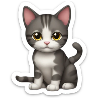 Cute cat in love either darker cut cat sticker