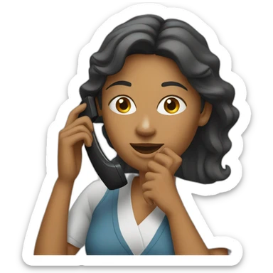 Woman on a phone call sticker