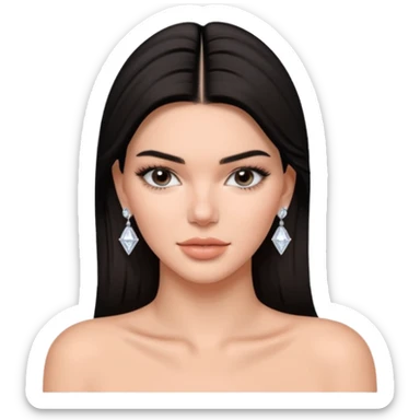 kendall jenner wear diamond earrings sticker