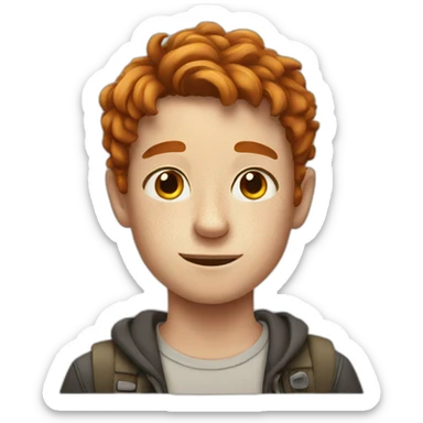 boy with freckles sticker