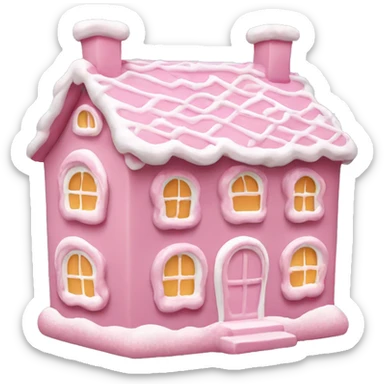 Big light pink ginger bread house sticker