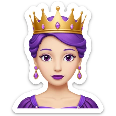 purple queen in alice wonderland,earring sticker