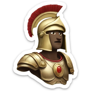 earth as head wearing roman helmet saluting sticker