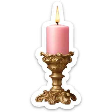 vintage rococo light pink candle sticker