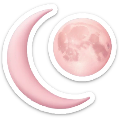 Pastel pink moon sticker