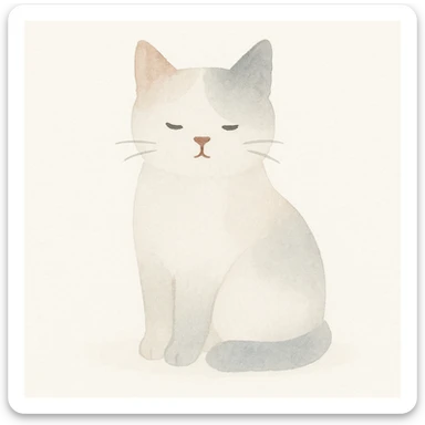 a cute cat, watercolor art style sticker
