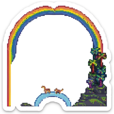 colorful rainbow bridge sticker