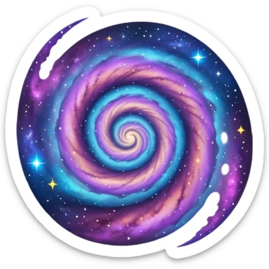 cosmic spiral galaxy with stars and nebula sticker