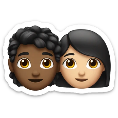 2 friends one whit black hair and the other whit brow hair  sticker