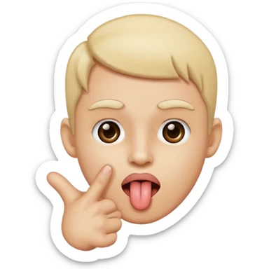 Tongue sticking out with pointer finger  sticker