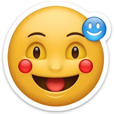 actúa como un experto creando un emoji redondo de emociones sonriente con el pulgar arriba con símbolo del S.R.I. con colores fondo blanco, letra azul, y pulgar rojo. sticker