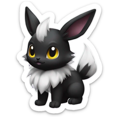 Dark Black Cute Punk Kawaii Eeveelution-Cute-Pokémon-fusion full body sticker