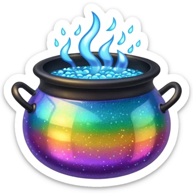 glitter cauldron sticker