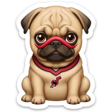 miami heat logo pug dog sticker