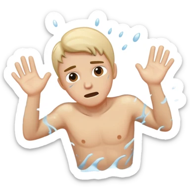 A man trying to escape from drowning sticker