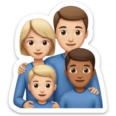 famille avec deux garcon sticker