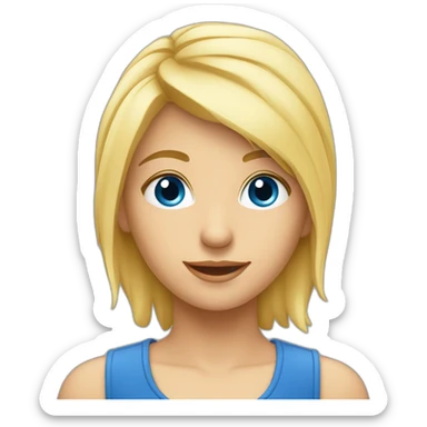 Jeune blond yeux bleus bras droit en l'air sticker