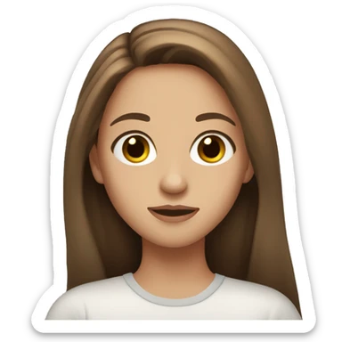 Girl with long brown hair and hazel eyes  sticker
