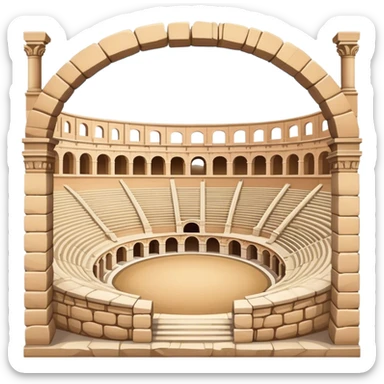 Pula Arena Landmark Emoji – Depicting the Roman amphitheater with its large stone arches. sticker
