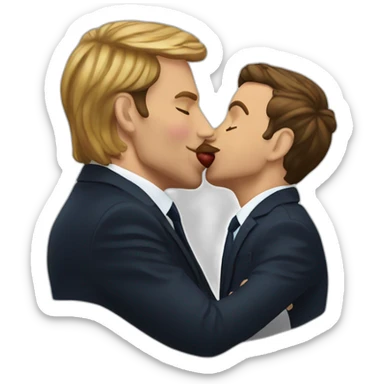 Macron kiss poutine sticker