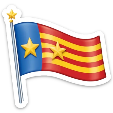 Make an a flag that is red blue red it’s a yellow star in the middle no stick  sticker