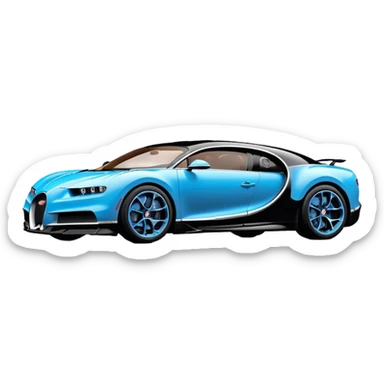 Bugatti Chiron - Bugatti (Model Year: 2022) (Iconic colour: Blue and black) sticker