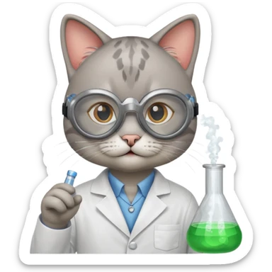 Chemist cat sticker