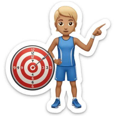 persona apuntando a dianas deporte sticker