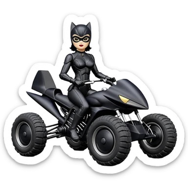 1:24 scale toy sexy fenders on Catwoman’s buxom attractive armored midnight-colored tight outfit from tv series style dark knight movie stealthy accurate sporty safe deluxe off-road fast pursuit prototype concept car (black hair, sitting driving aggressively) rally vehicle  sticker