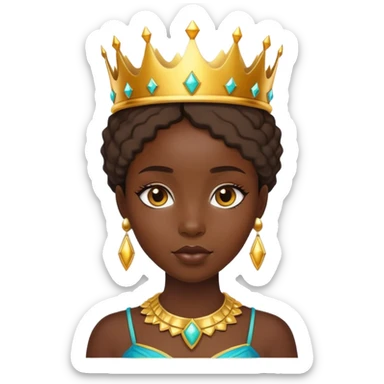 Pretty African girl with crown sticker