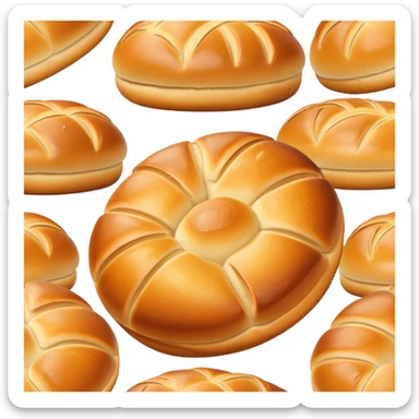 single golden brown soft textured Kartoffelbrötchen sticker