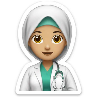Girl hijab medical student sticker