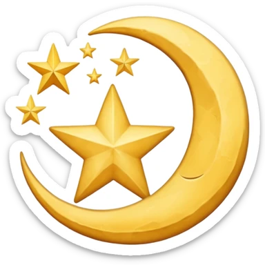 Symbole sobre lune avec une étoile algerie sticker