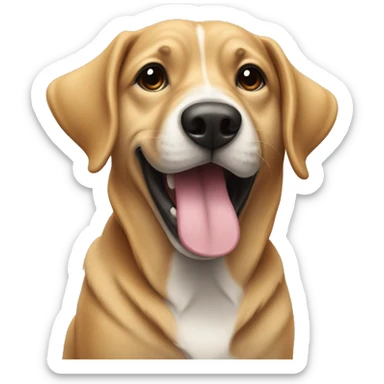 A dog listening to the music sticker