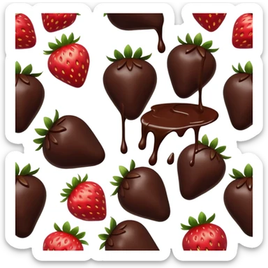 strawberries in melted chocolate sticker