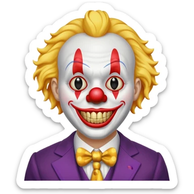 criar um palhaço c dente de ouro usando terno sticker