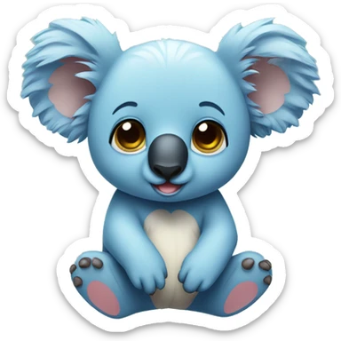 Cute blue koala sticker