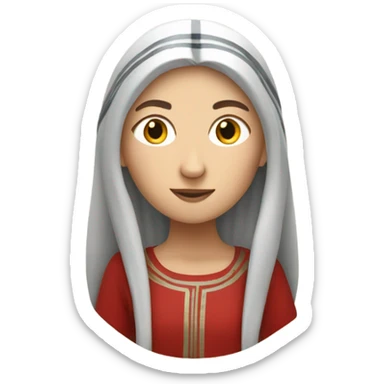 White woman 11th century, with red vertical striped tunic sticker