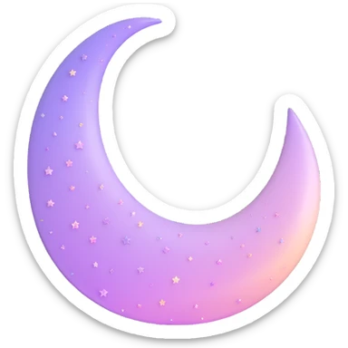 Sparkly glossy Pastel lilac-gradient crescent sticker