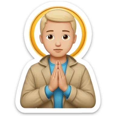 make praying man emoji looks exactly using default iphone emoji icons like man, and pray hands sticker