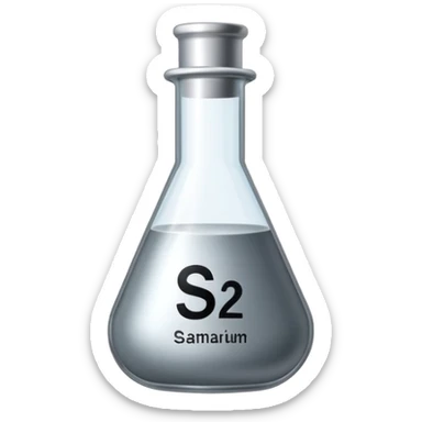samarium rare earth mineral, silvery metal, chemical element Sm, atomic number 62 sticker