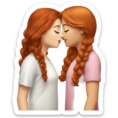 Red head girl kiss other brown hair girl  sticker