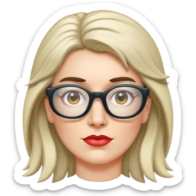 mullet white woman enormous glasses sticker