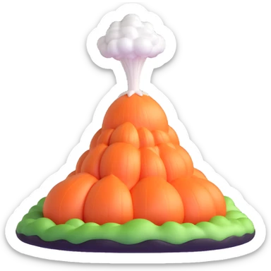 onion volcano with steam coming out sticker