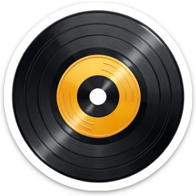 a black vinyl record sticker