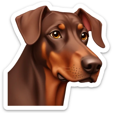 Male red Doberman with floppy ears sticker