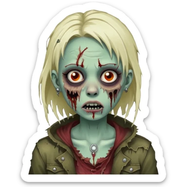 Zombie girl with a septum piercing sticker