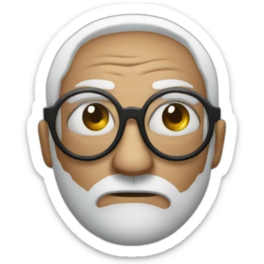 Old black serious glasses globular eyes sticker